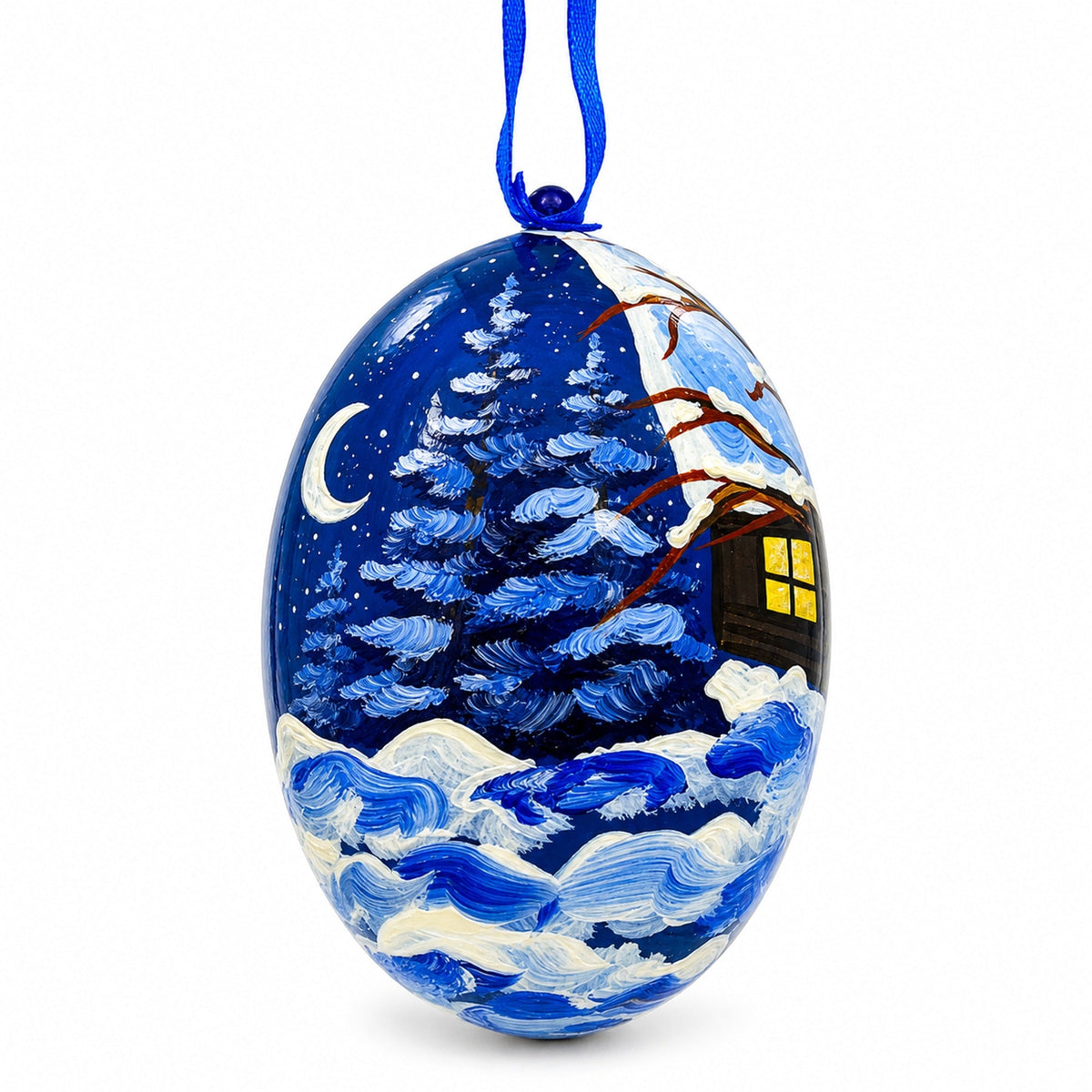 Snowman Couple Wooden Christmas Ornament 3 Inches