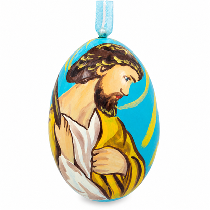 Joseph Shepherd Wooden Christmas Ornament 3 Inches