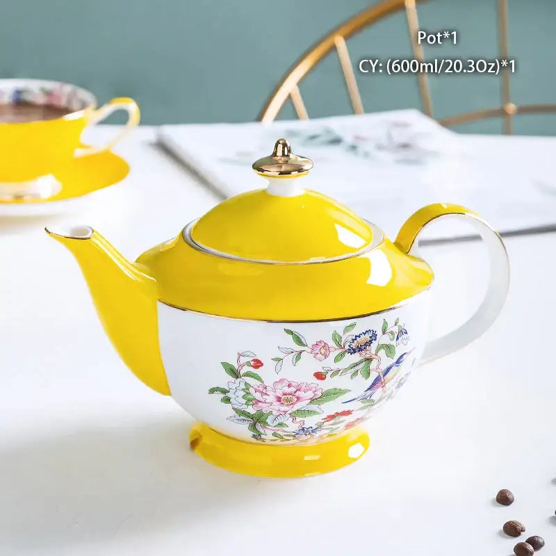 Ornate 18th century scene bone china tea pot dining room porcelain