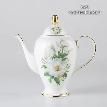 Ornate 18th century scene bone china tea pot dining room porcelain