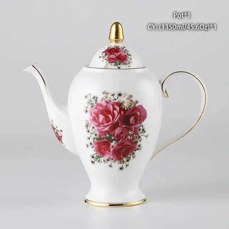 Ornate 18th century scene bone china tea pot dining room porcelain