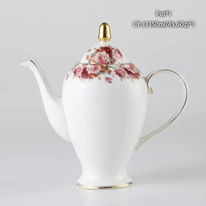 Ornate 18th century scene bone china tea pot dining room porcelain
