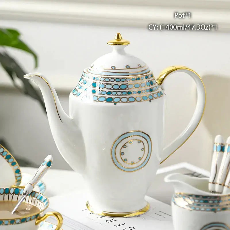 Ornate 18th century scene bone china tea pot dining room porcelain