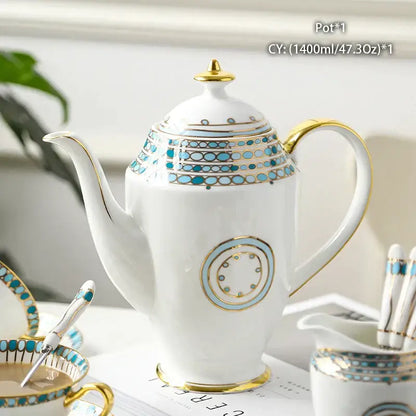 Ornate 18th century scene bone china tea pot dining room porcelain