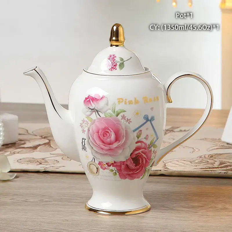 Ornate 18th century scene bone china tea pot dining room porcelain