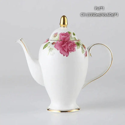 Ornate 18th century scene bone china tea pot dining room porcelain