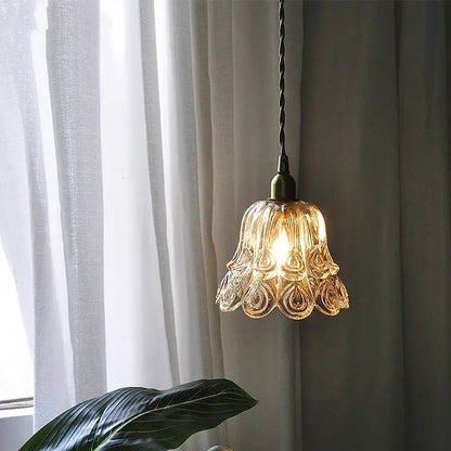 Ornate amber copper led pendant light for café and dining room