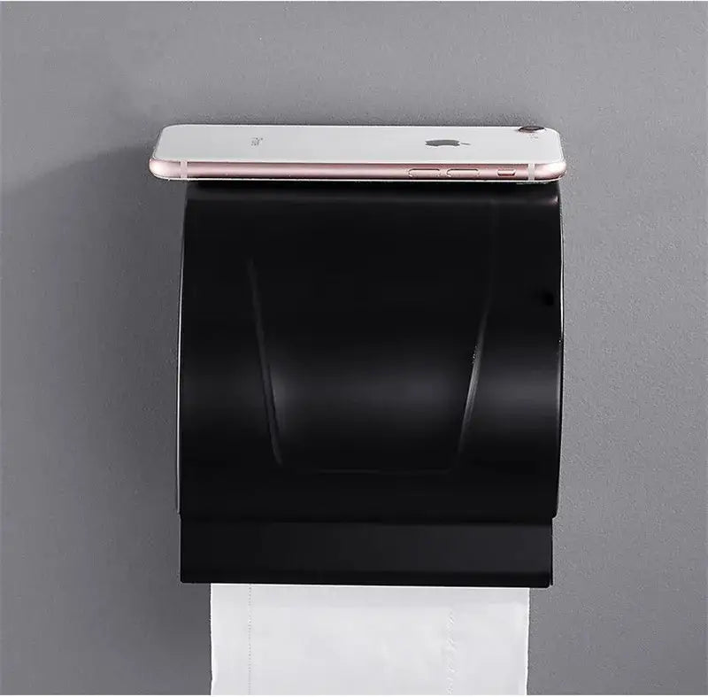 Ornate black carved aluminum toilet paper holder bathroom rack