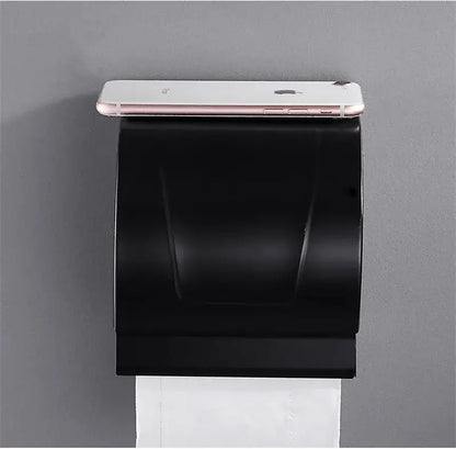 Ornate black carved aluminum toilet paper holder bathroom rack
