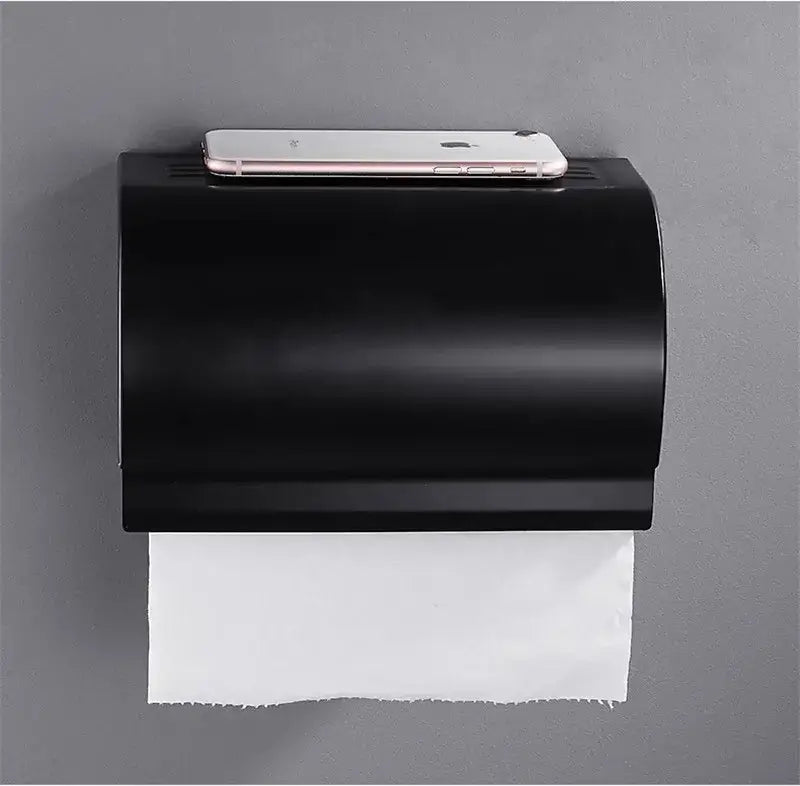 Ornate black carved aluminum toilet paper holder bathroom rack