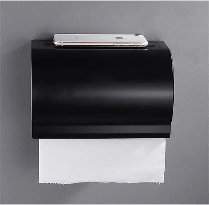 Ornate black carved aluminum toilet paper holder bathroom rack