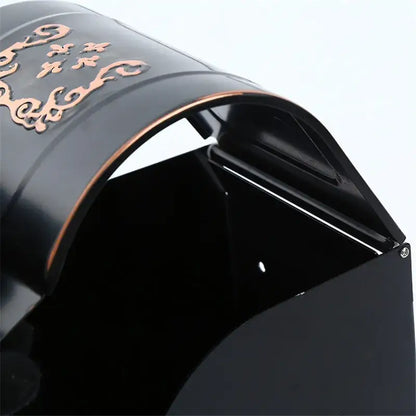 Ornate black carved aluminum toilet paper holder bathroom rack