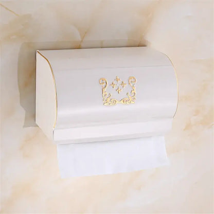 Ornate black carved aluminum toilet paper holder bathroom rack