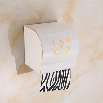 Ornate black carved aluminum toilet paper holder bathroom rack