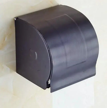 Ornate black & white bathroom accessories set wrought iron towel rack