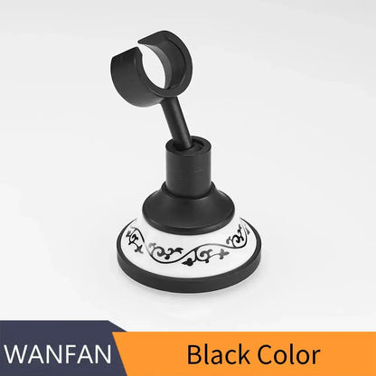 Ornate black & white ceramic handheld shower mount – bathroom accessory