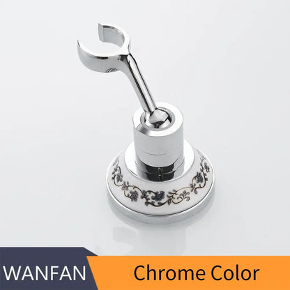 Ornate black & white ceramic handheld shower mount – bathroom accessory