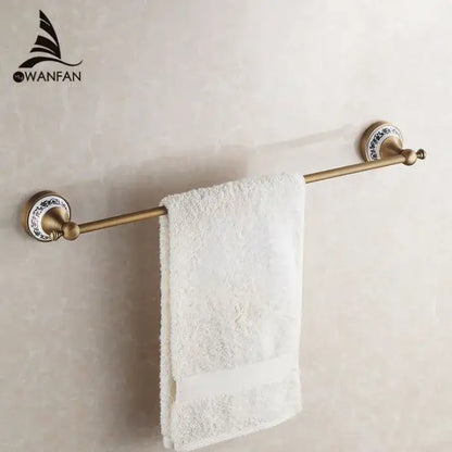 Ornate brass and white ceramic bath hardware set bathroom accessories