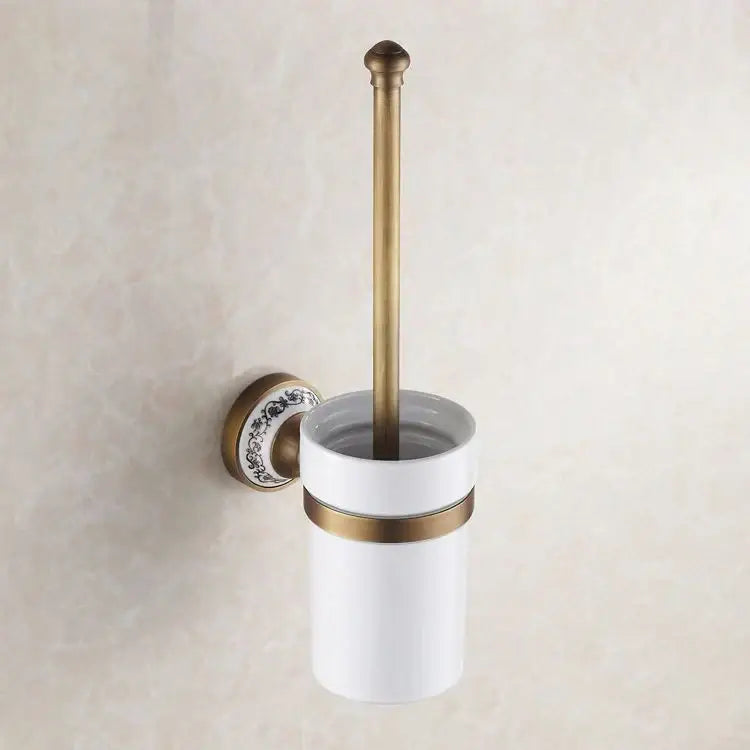 Ornate brass and white ceramic bath hardware set bathroom accessories