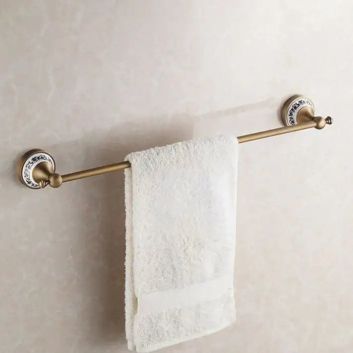 Ornate brass and white ceramic bath hardware set bathroom accessories