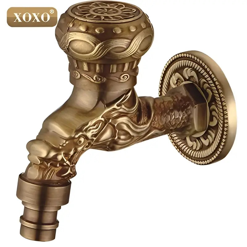 Ornate brass dragon dragon style faucet tap bathroom mount