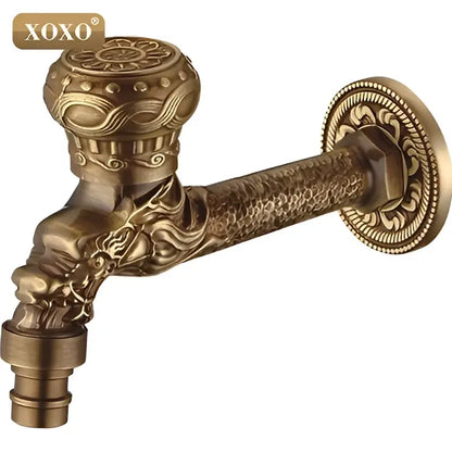 Ornate brass dragon dragon style faucet tap bathroom mount