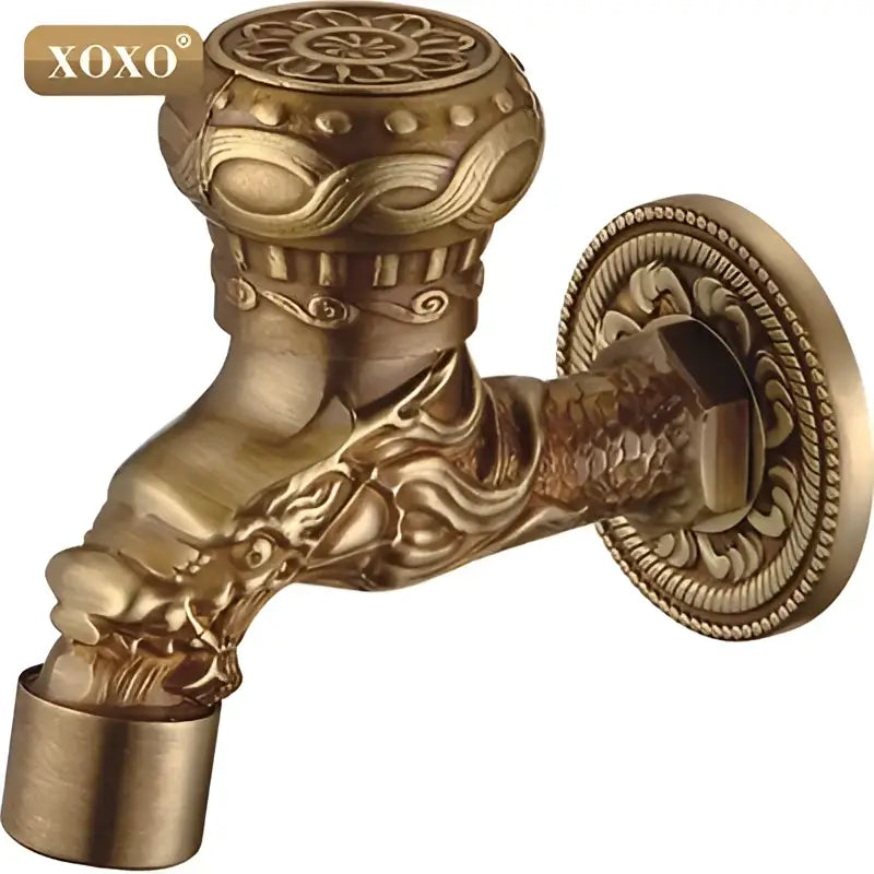 Ornate brass dragon dragon style faucet tap bathroom mount