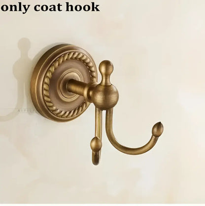 Ornate brass finished copper bathroom accessories set – bathroom