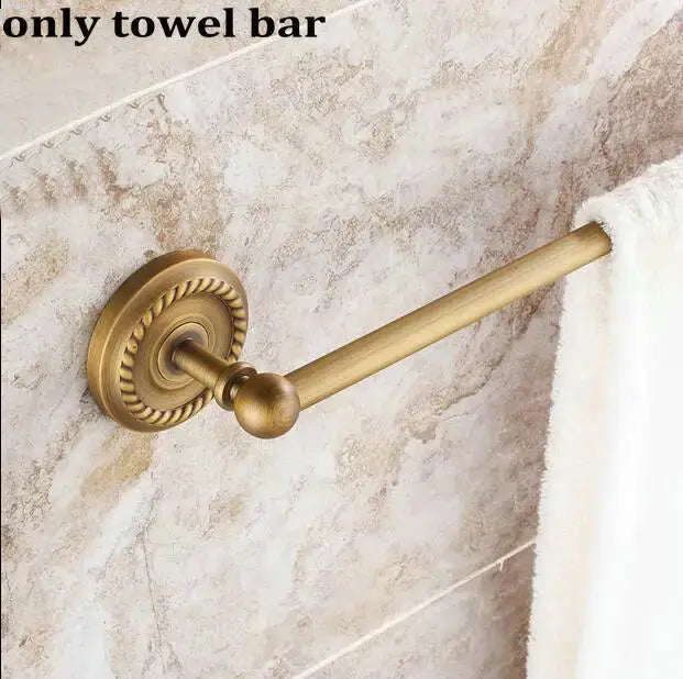Ornate brass finished copper bathroom accessories set – bathroom