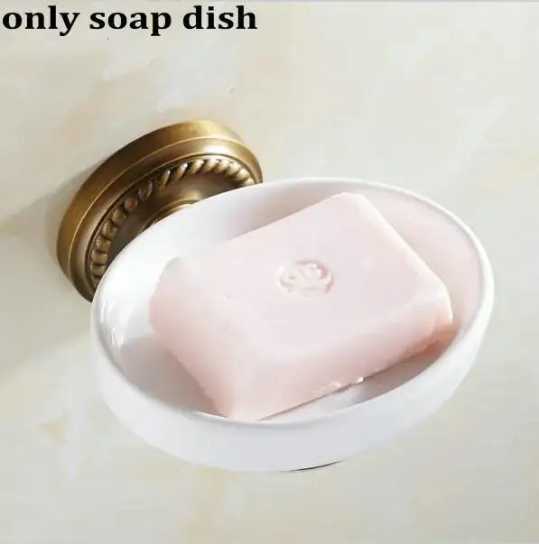 Ornate brass finished copper bathroom accessories set – bathroom