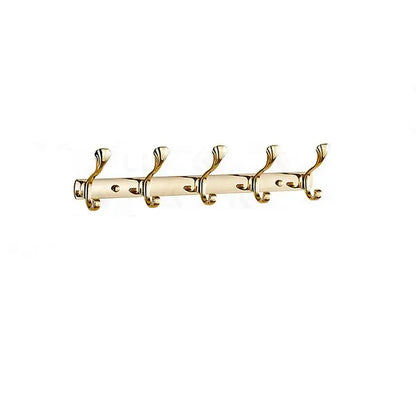 Ornate brass gold towel hook five hook rack for bathroom and kitchen