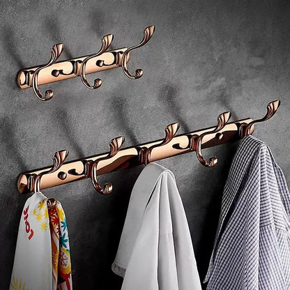 Ornate brass gold towel hook five hook rack for bathroom and kitchen