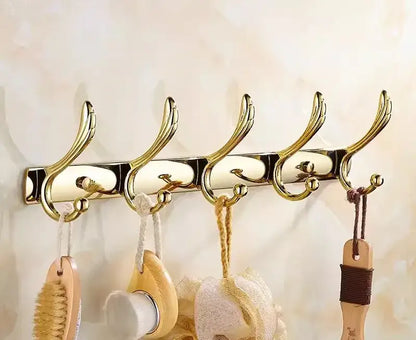 Ornate brass jade bathroom accessories set with amber accents