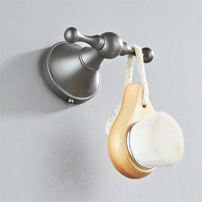 Ornate brushed nickel gray bathroom accessories set – bathroom