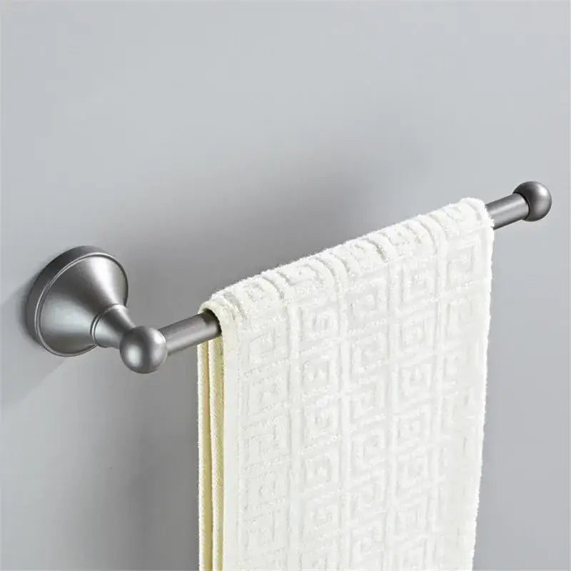 Ornate brushed nickel gray bathroom accessories set – bathroom