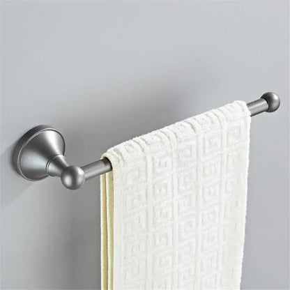 Ornate brushed nickel gray bathroom accessories set – bathroom