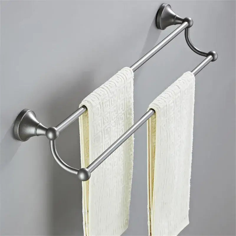 Ornate brushed nickel gray bathroom accessories set – bathroom