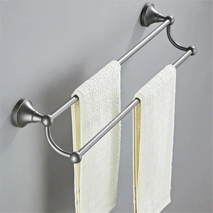 Ornate brushed nickel gray bathroom accessories set – bathroom