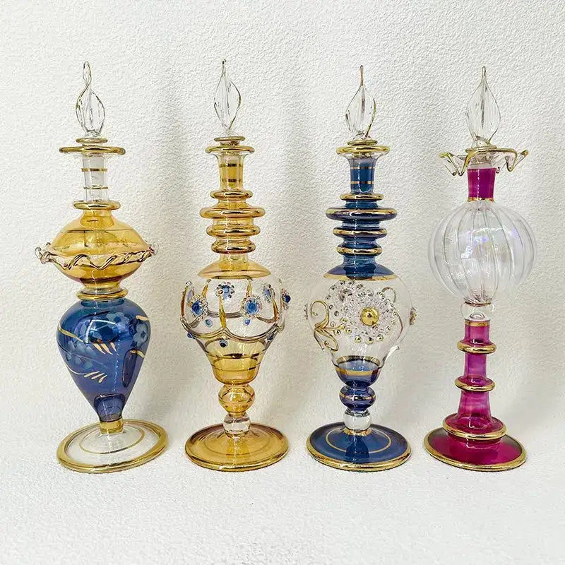 Ornate colorful glass bottle jewelry ornaments bedroom decor