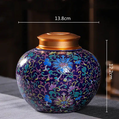 Ornate floral ceramic storage jar set kitchen tea coffee containers