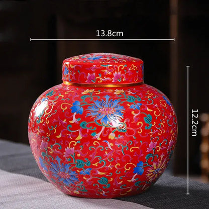 Ornate floral ceramic storage jar set kitchen tea coffee containers