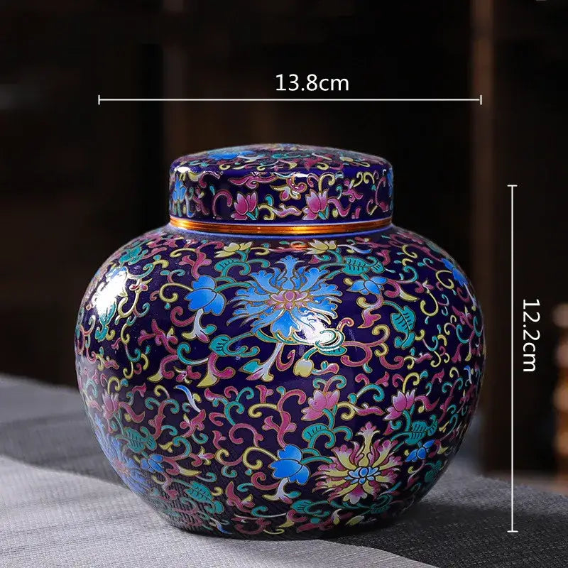 Ornate floral ceramic storage jar set kitchen tea coffee containers