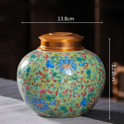 Ornate floral ceramic storage jar set kitchen tea coffee containers