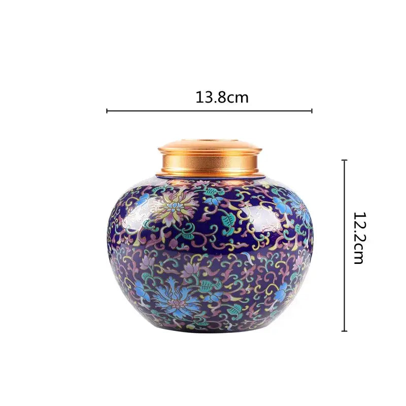 Ornate floral ceramic storage jar set kitchen tea coffee containers