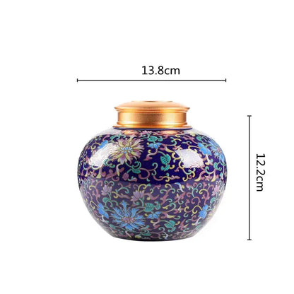 Ornate floral ceramic storage jar set kitchen tea coffee containers