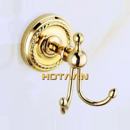 Ornate gold brass bathroom accessories set 6 piece bathroom decor