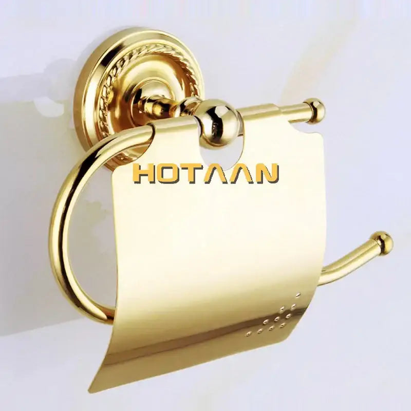 Ornate gold brass bathroom accessories set 6 piece bathroom decor