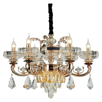 Ornate gold crystal candle chandelier for dining room