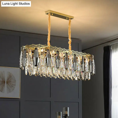 Ornate gold crystal leaf pendant light for bedroom