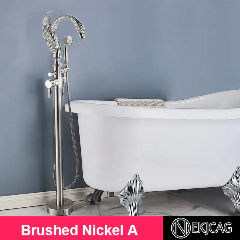 Ornate gold dragon freestanding bathtub faucet bathroom handshower